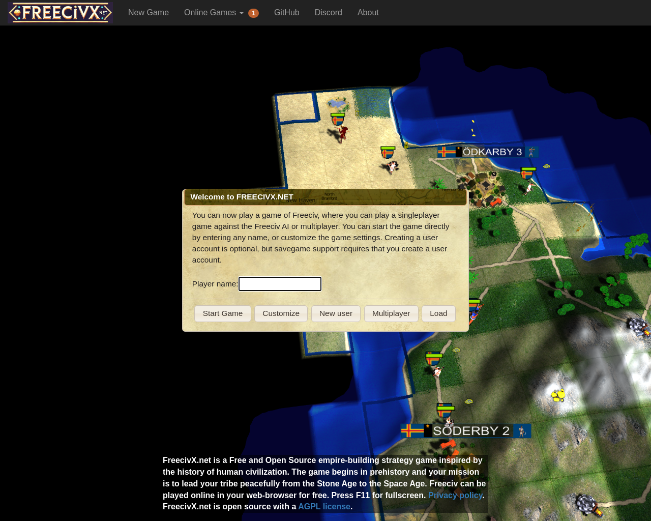 Show HN: Freecivx.net – Freeciv 3D ウェブ - プロジェクトのスクリーンショット