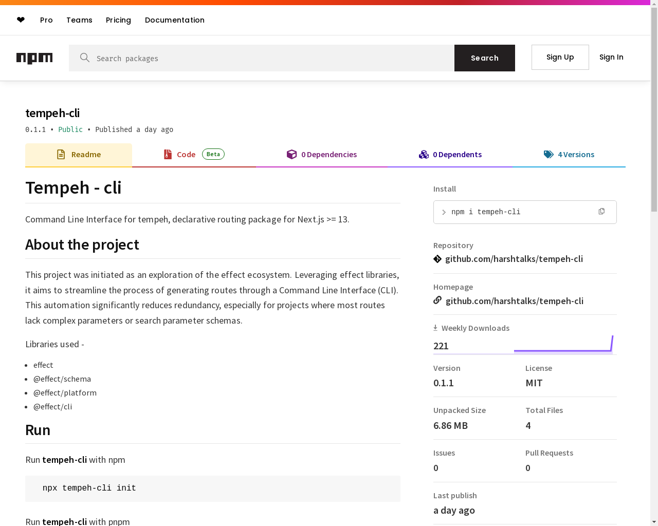 Show HN: Generate Declarative routes for Next.js with zod schema from your CLI - Project Screenshot