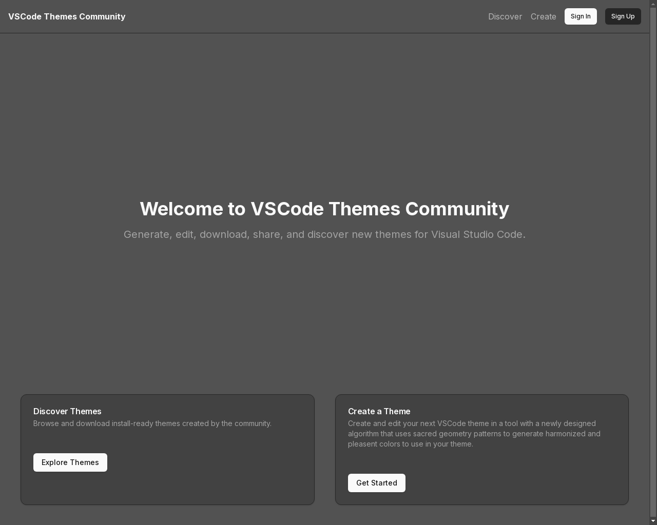 Show HN: VSCode Themes Community - Project Screenshot