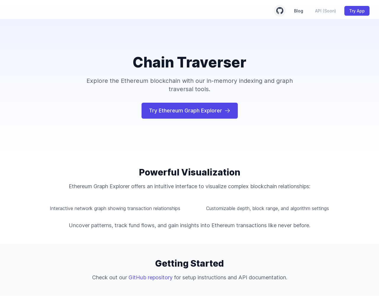 Show HN: Chain Traverser – Fast Ethereum graph explorer - Project Screenshot