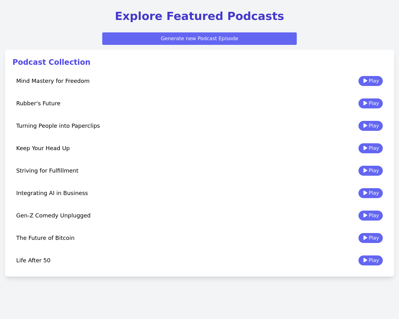 Show HN: Collaction of AI Short Podcasts - Project Screenshot