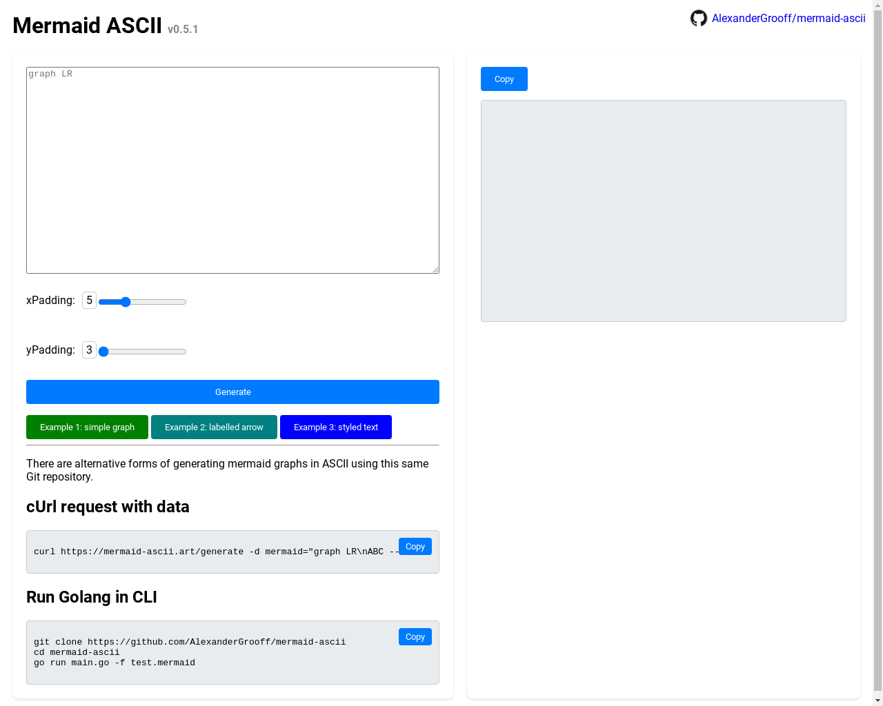 Show HN: マーメイド ASCII ダイアグラム - プロジェクトのスクリーンショット