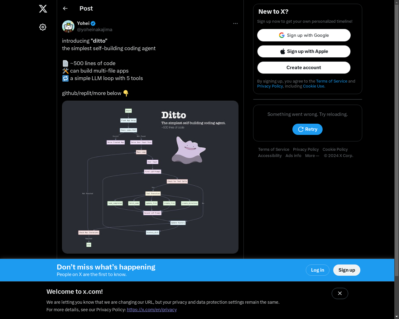 Show HN: Ditto – 最もシンプルな自己構築コーディングエージェント - プロジェクトのスクリーンショット