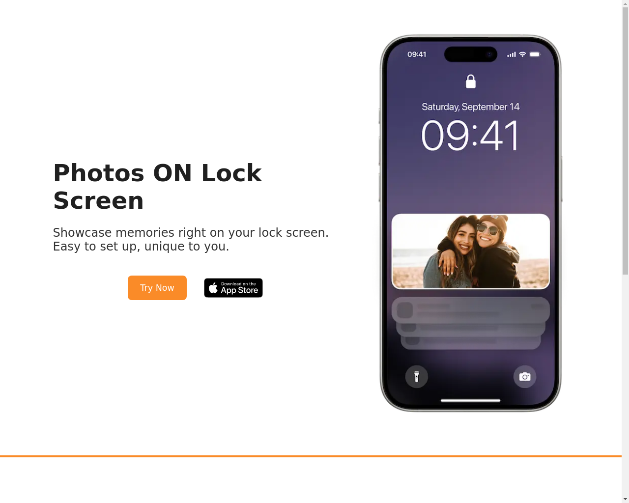 Show HN: Send special photos to friends lock screen without downloading an app - Project Screenshot