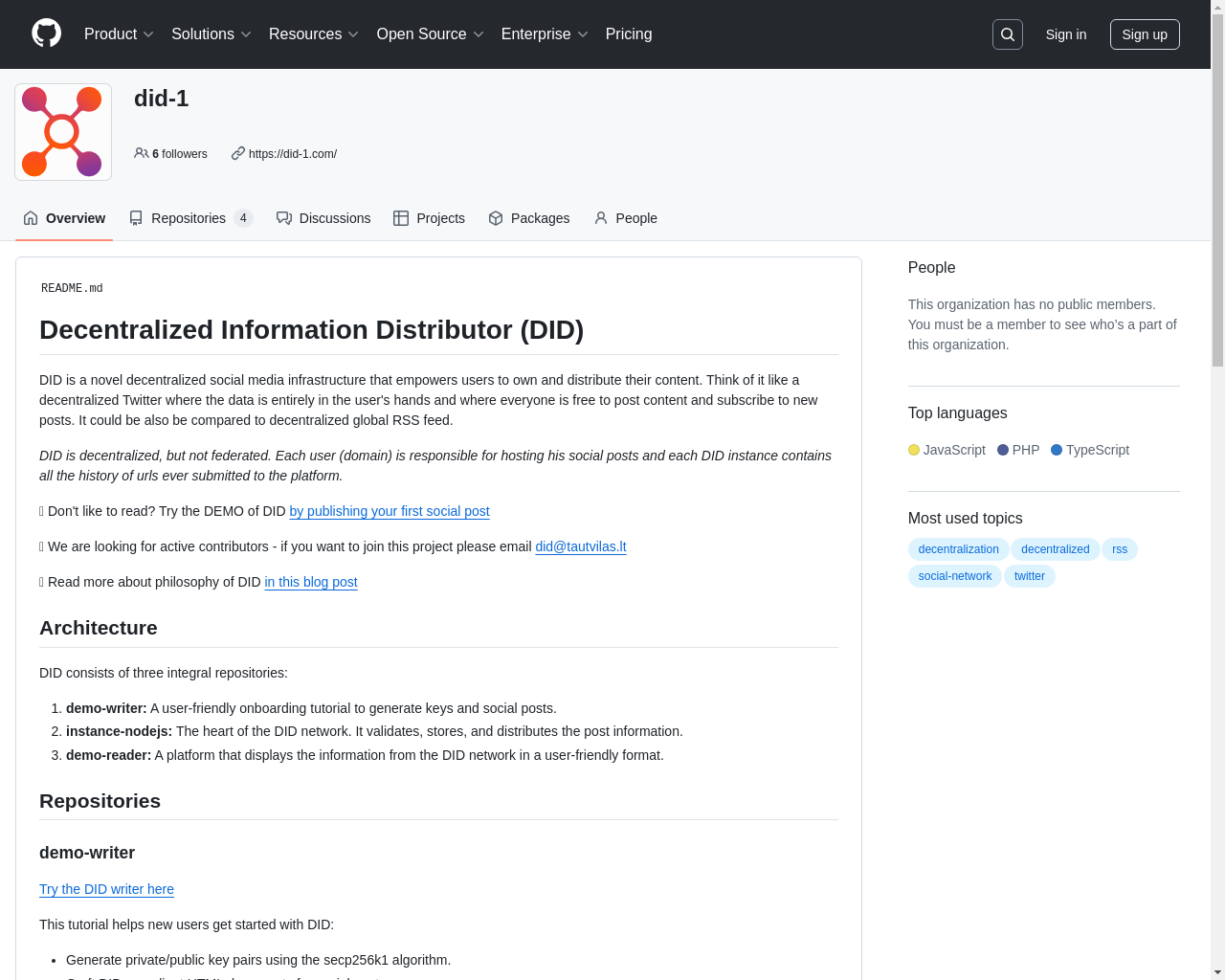 Show HN: Did – Decentralized global social feed - Project Screenshot