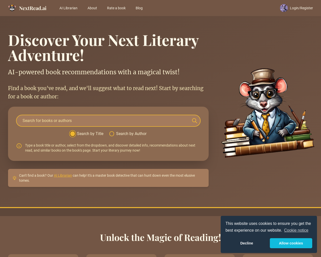 Show HN: Nextread.ai – AI-powered book recommendations with a twist - Project Screenshot