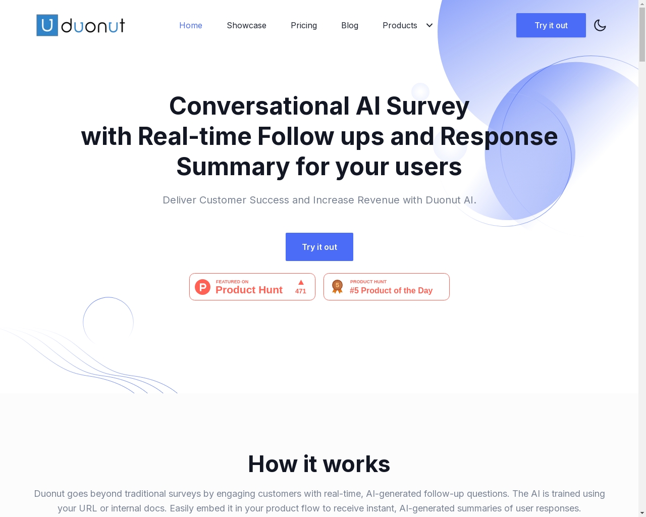 Show HN: Duonut – Conversational AI Survey with Real-time followup questions - Project Screenshot