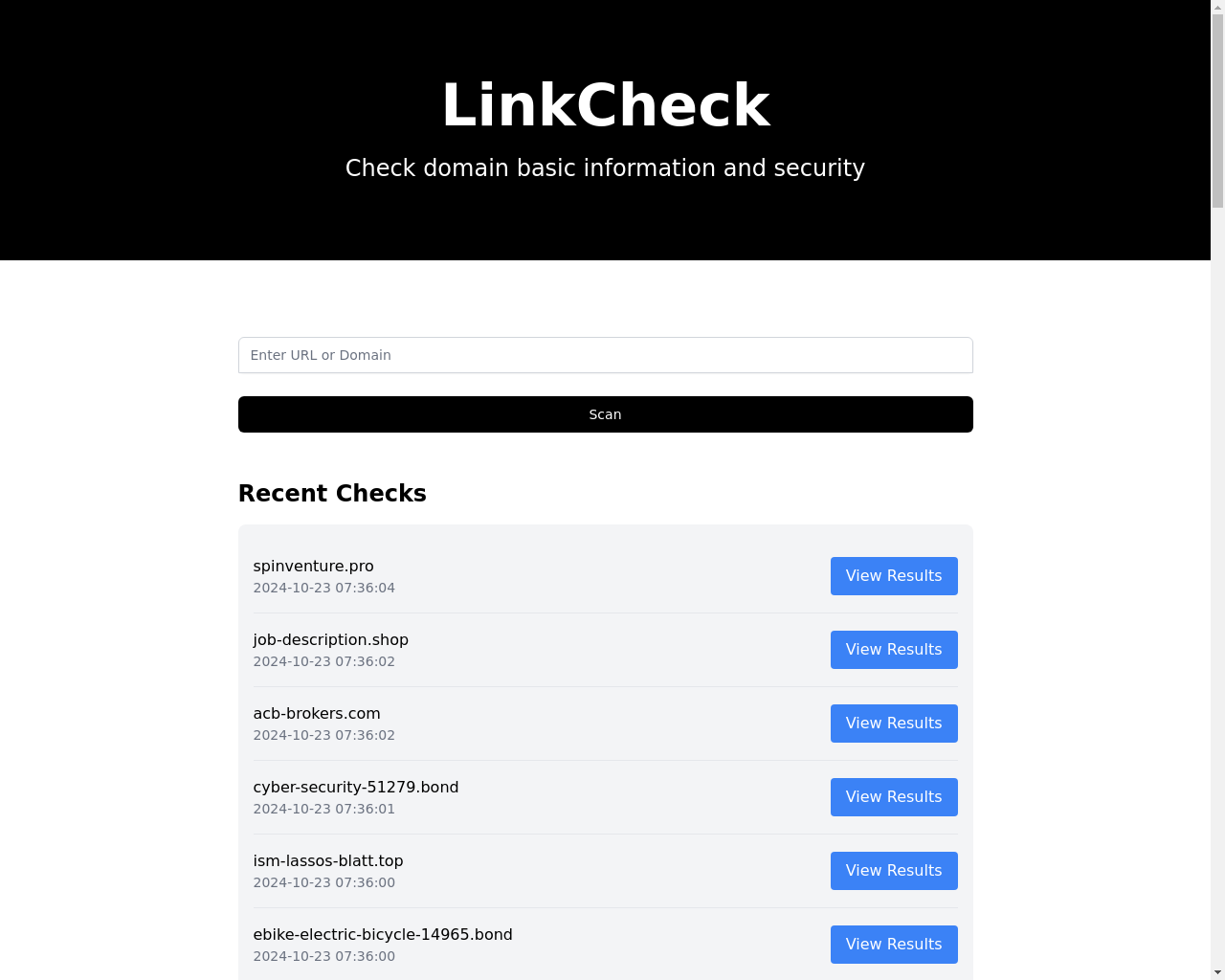 Show HN: Linkcheck.org – 包括的なURL分析ツール - プロジェクトのスクリーンショット