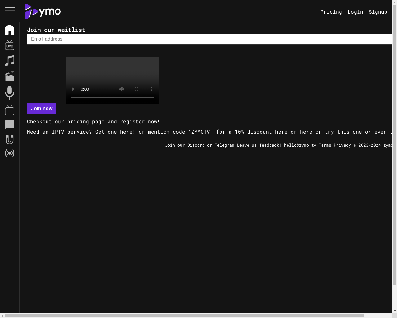 Show HN: Zymo.tv – ストリームを管理するための新しいメディアプラットフォーム - プロジェクトのスクリーンショット