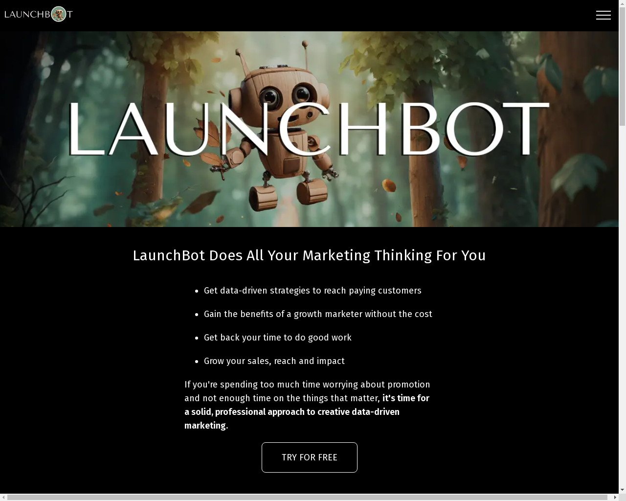 Show HN: LaunchBot – アナリティクスからコンバージョンするバイヤーパーソナを導き出す - プロジェクトのスクリーンショット