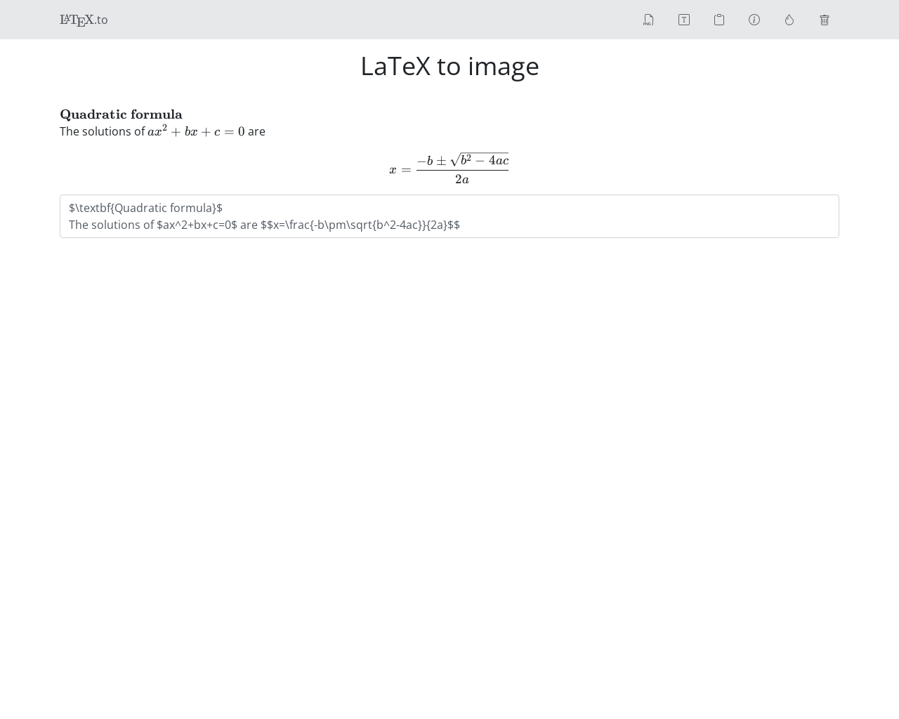 Show HN: Latex.to – ブラウザで動作する LaTeX から画像への変換ツール - プロジェクトのスクリーンショット