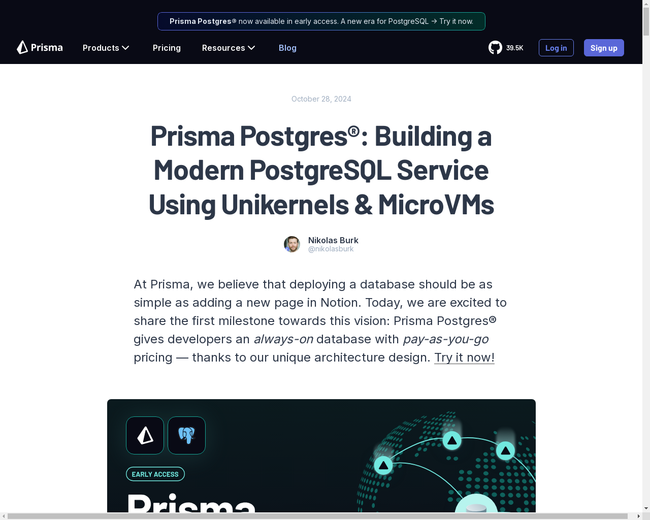 Show HN: Prisma Postgres。ベアメタルとユニカーネルで動作します。 - プロジェクトのスクリーンショット