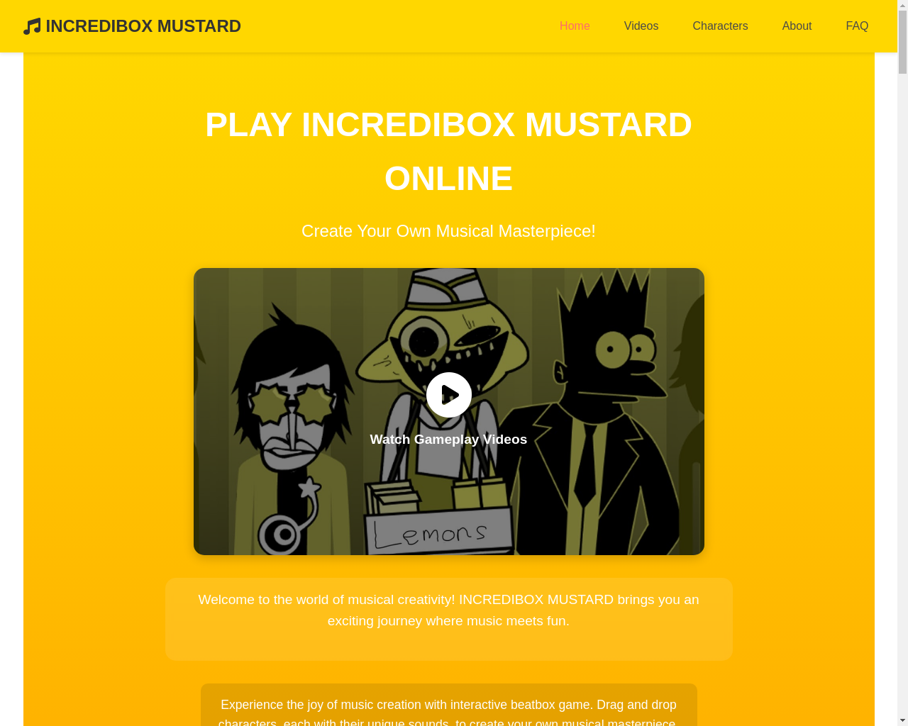 Show HN: Incredibox Mustard – another mod of sprunki - Project Screenshot