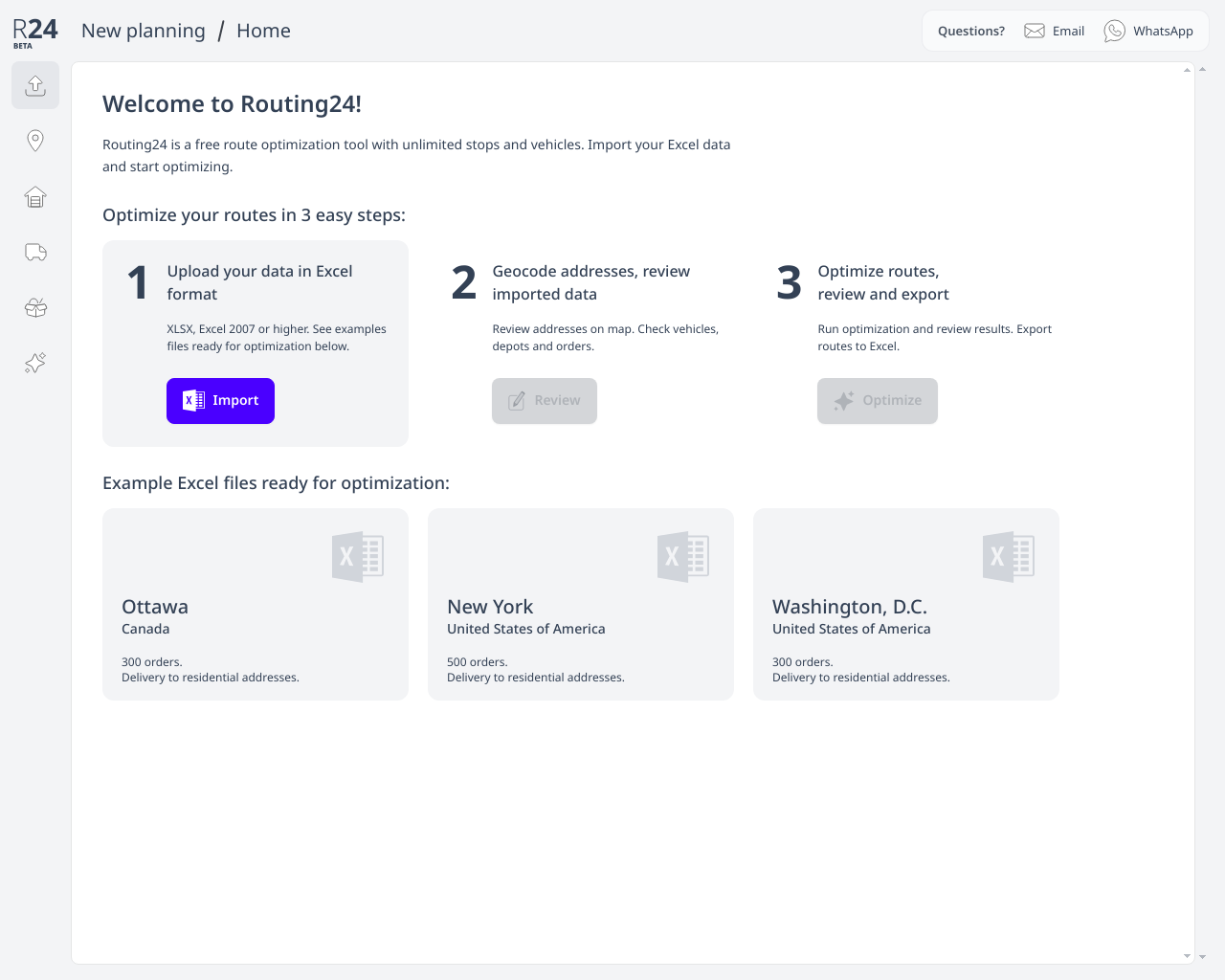 Show HN: Routing24 – Free route optimization in the browser - Project Screenshot