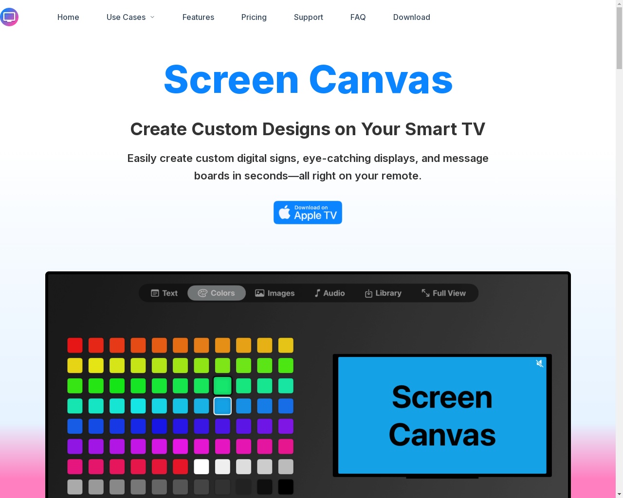 Show HN: Screen Canvas – Make Digital Signs Instantly Using Apple TV - Project Screenshot