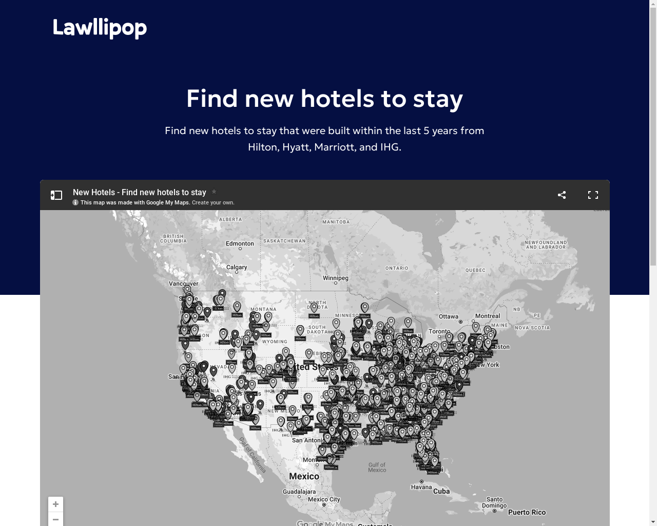 Show HN: I made a map of new hotels built within the last 5 years - Project Screenshot