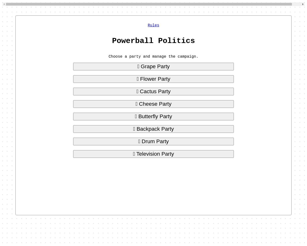 Show HN: Mini Political Strategy Game - Project Screenshot