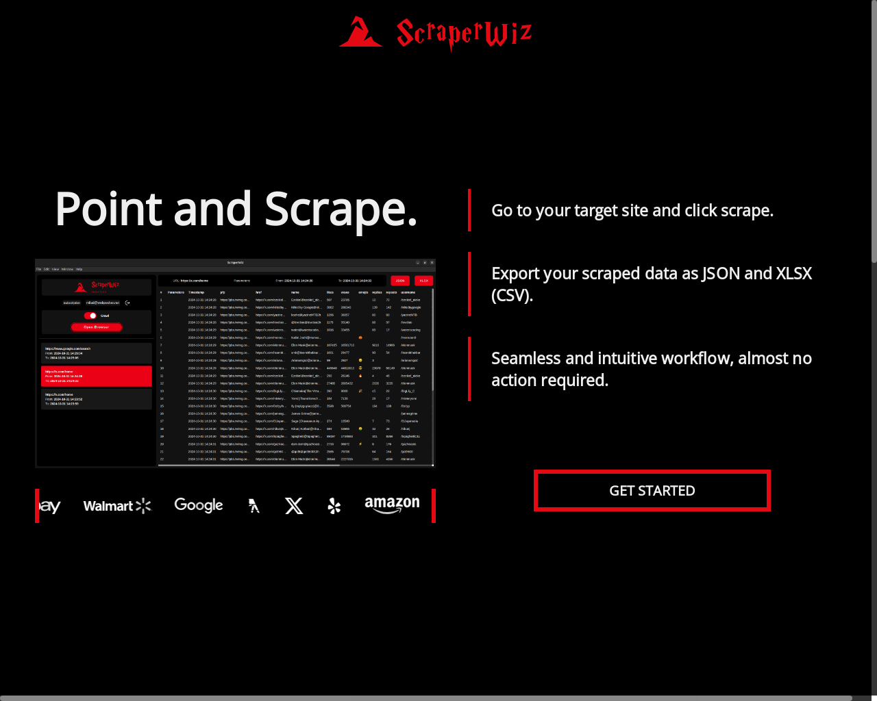 Show HN: ScraperWiz; desktop app to scrape target sites seamlessly - Project Screenshot