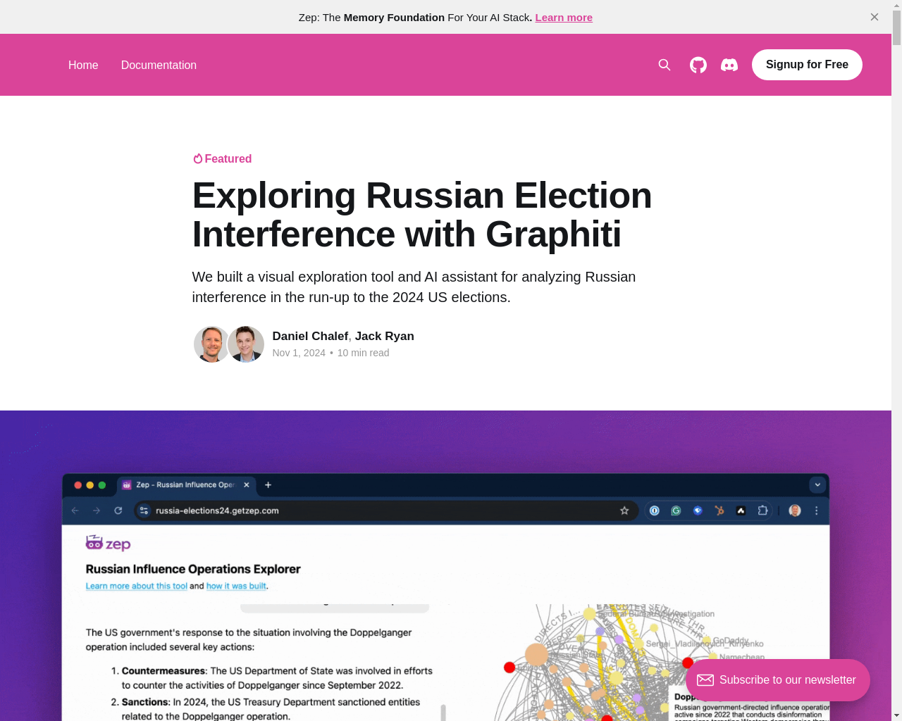 Show HN: Exploring Russian Election Interference with Graphiti - Project Screenshot