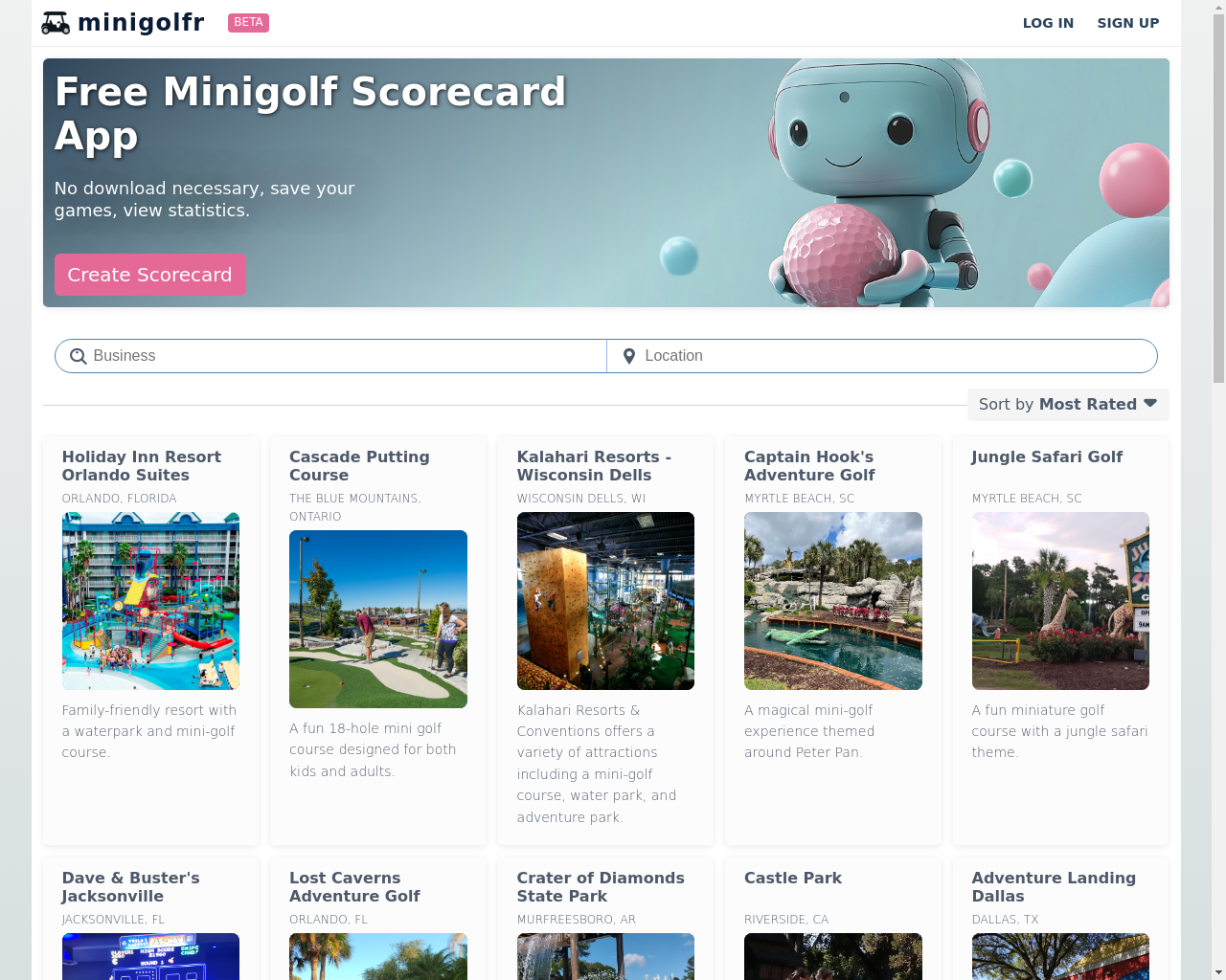 Show HN: World's Largest Minigolf Directory - Project Screenshot