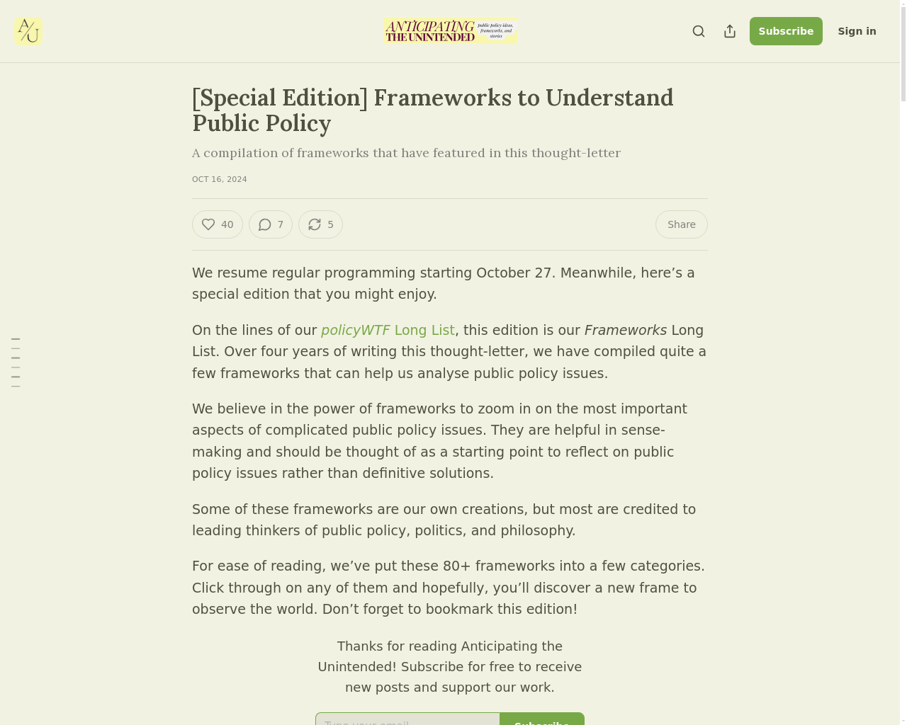 Show HN: Frameworks to Understand Public Policy - Project Screenshot