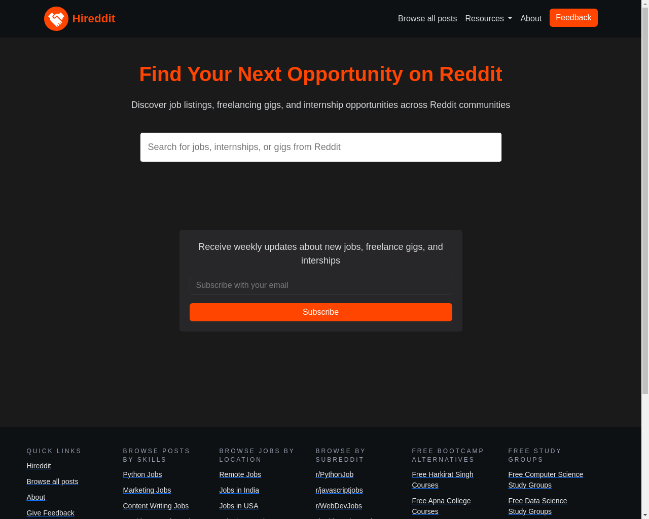 Show HN: Hireddit – Discover job opportunities across Reddit communities - Project Screenshot