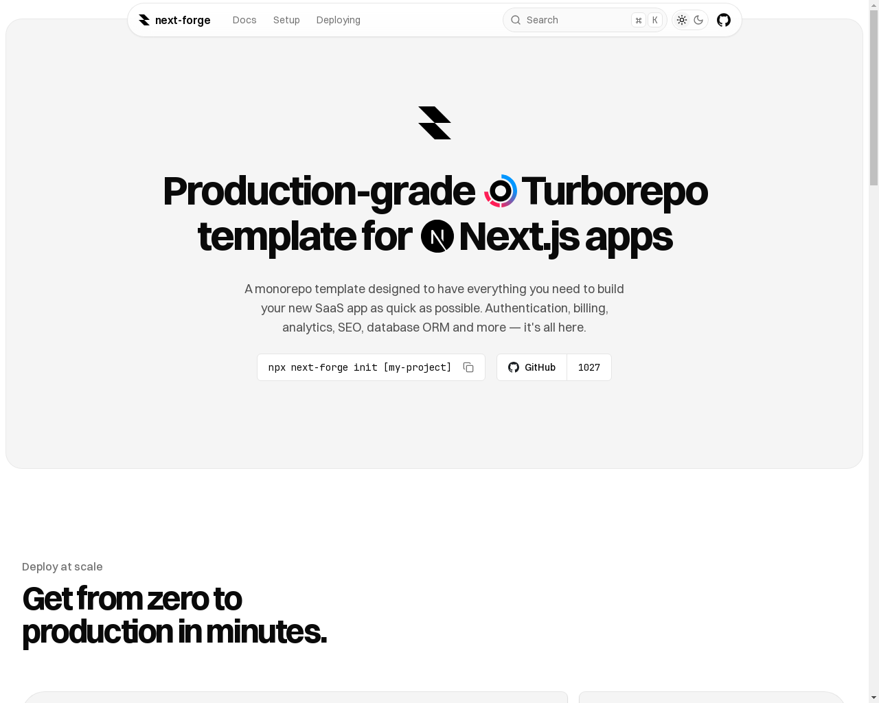 Show HN: Production-grade Turborepo template for Next.js apps - Project Screenshot