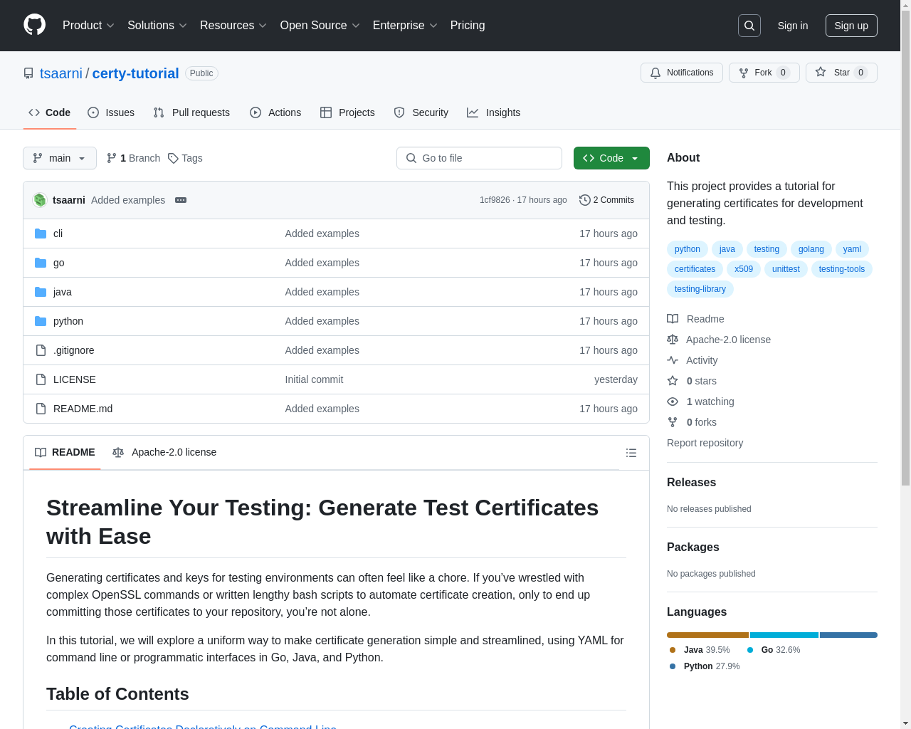 Show HN: Streamline Your Testing: Generate Test Certificates with Ease - Project Screenshot