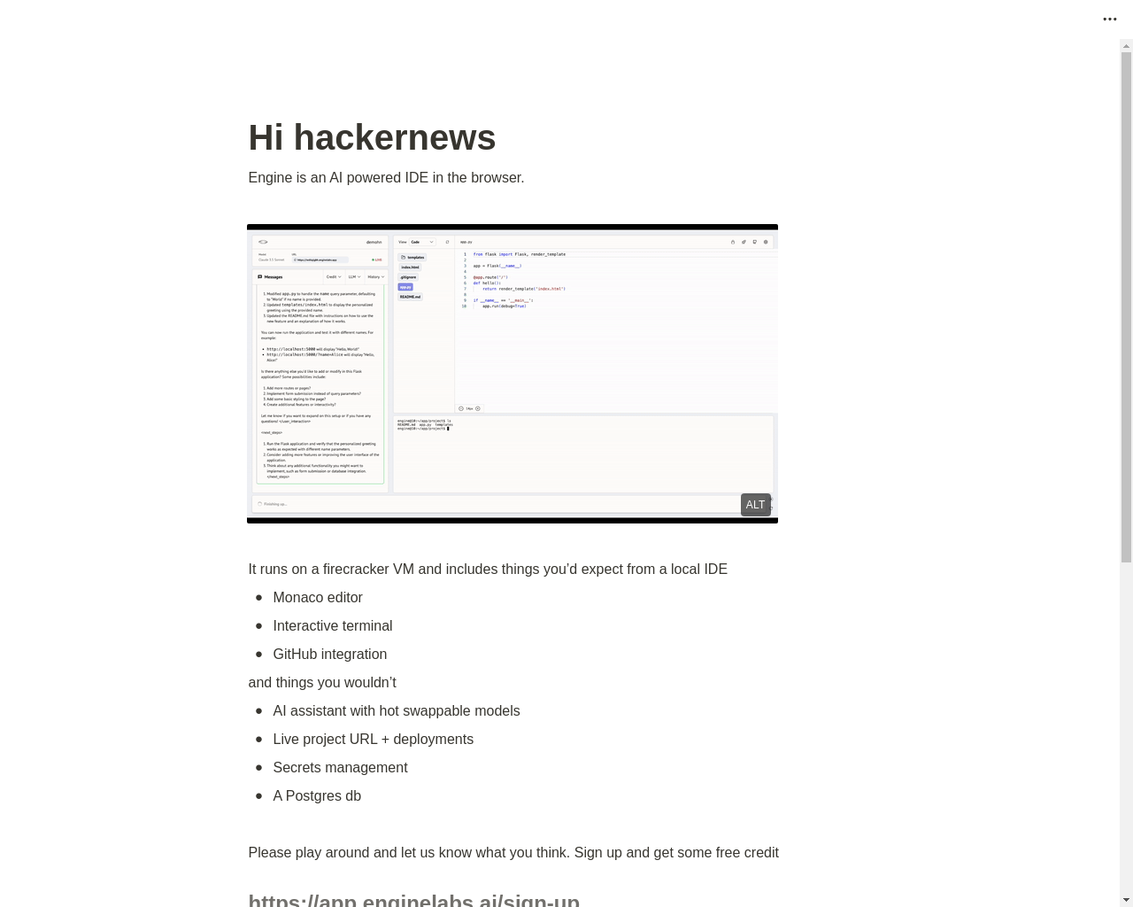 Show HN: Engine – AI-powered IDE in the browser - Project Screenshot