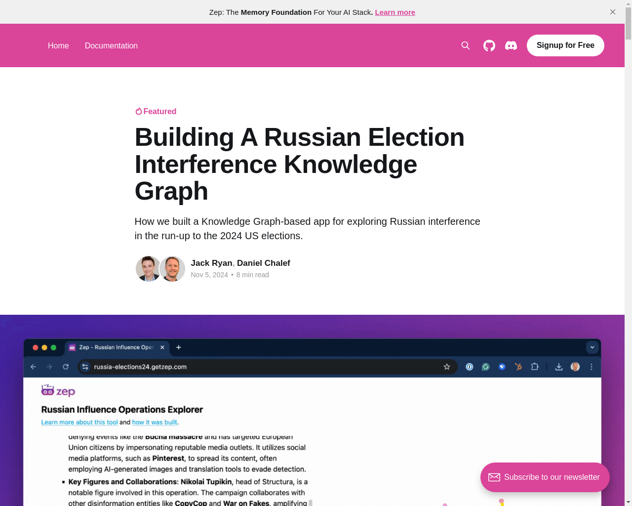 Show HN: Building a Russian Election Interference Knowledge Graph - Project Screenshot