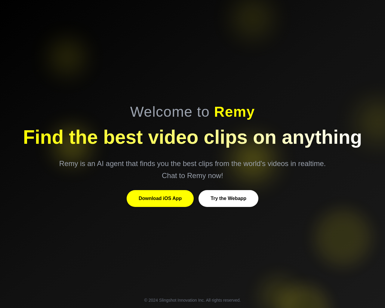 Show HN: Remy – an AI agent that finds the best clips from the world's videos - Project Screenshot