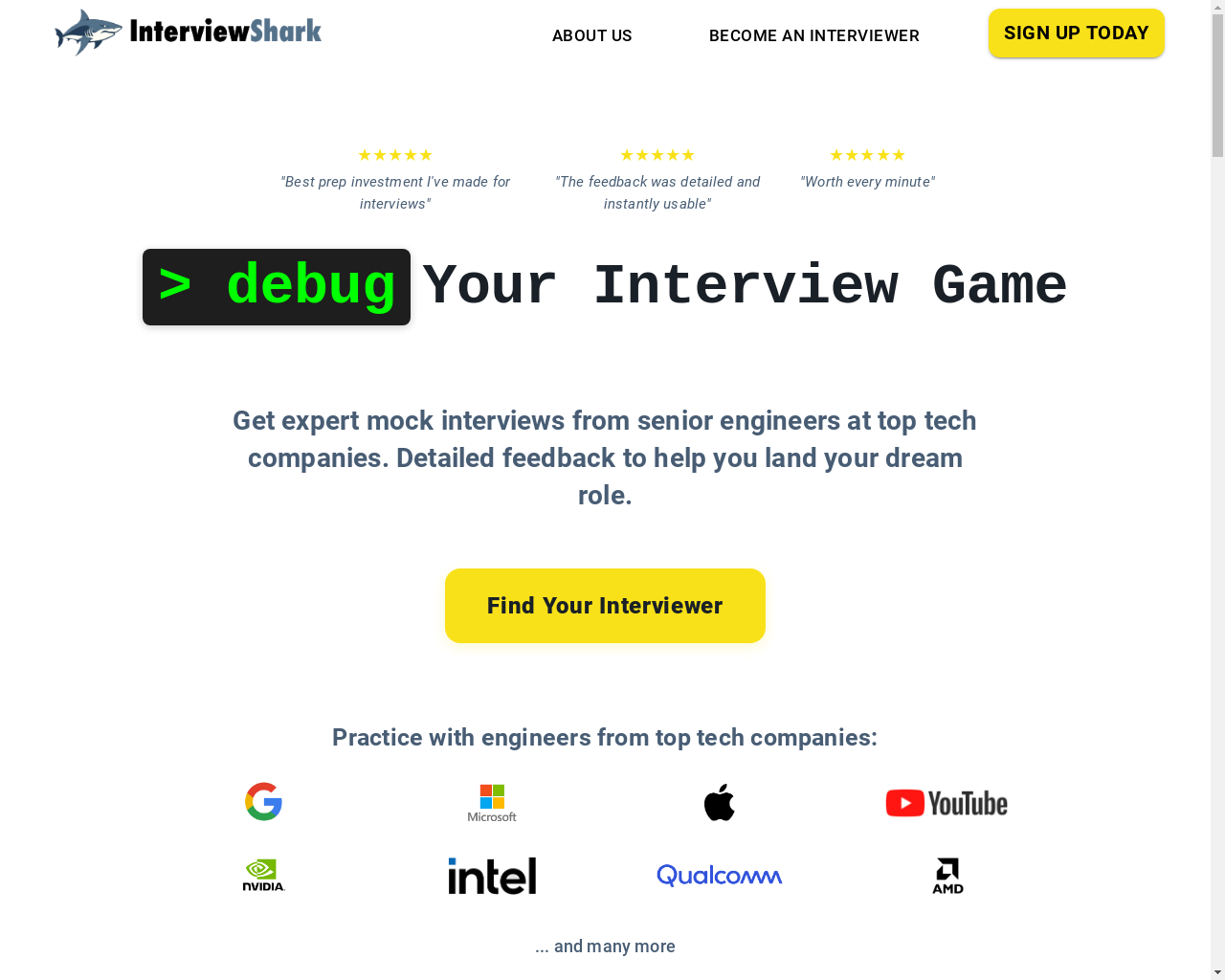 Show HN: InterviewShark – 硬件和软件模拟面试 - 项目截图