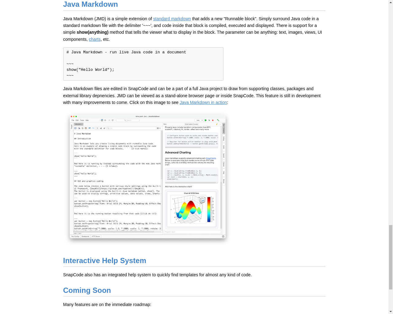 Show HN: Java Markdown – 用 Java 代码创建活文档 - 项目截图