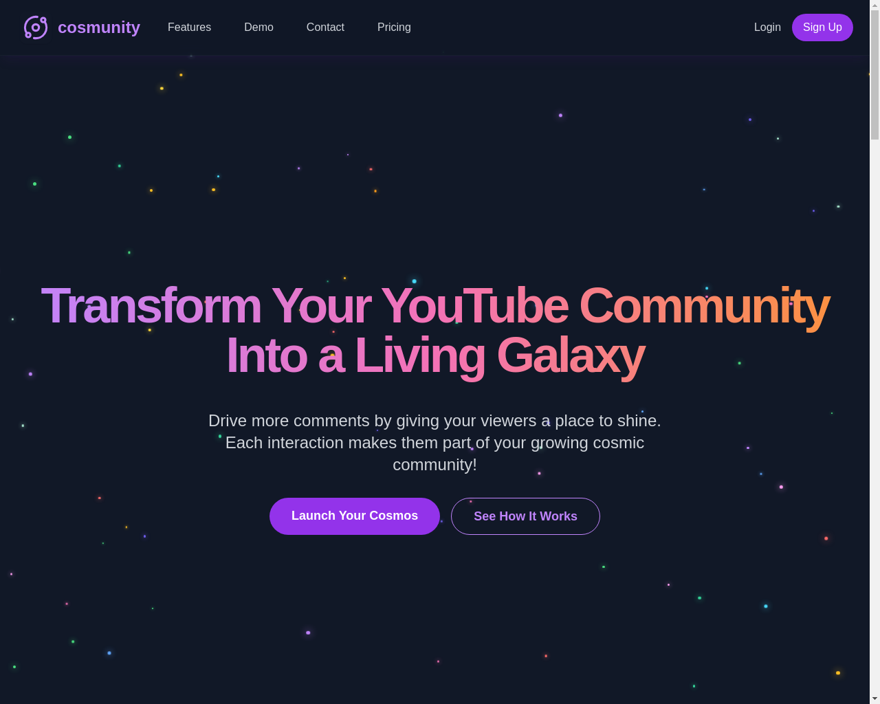 Show HN: Turn Your YouTube Community into an Interactive Universe - Project Screenshot