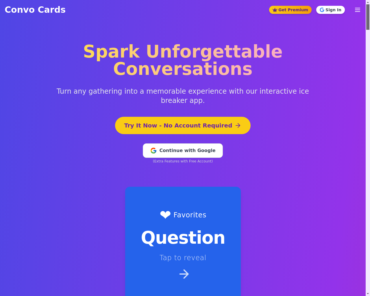 Show HN: I made a conversation starter card game - Project Screenshot