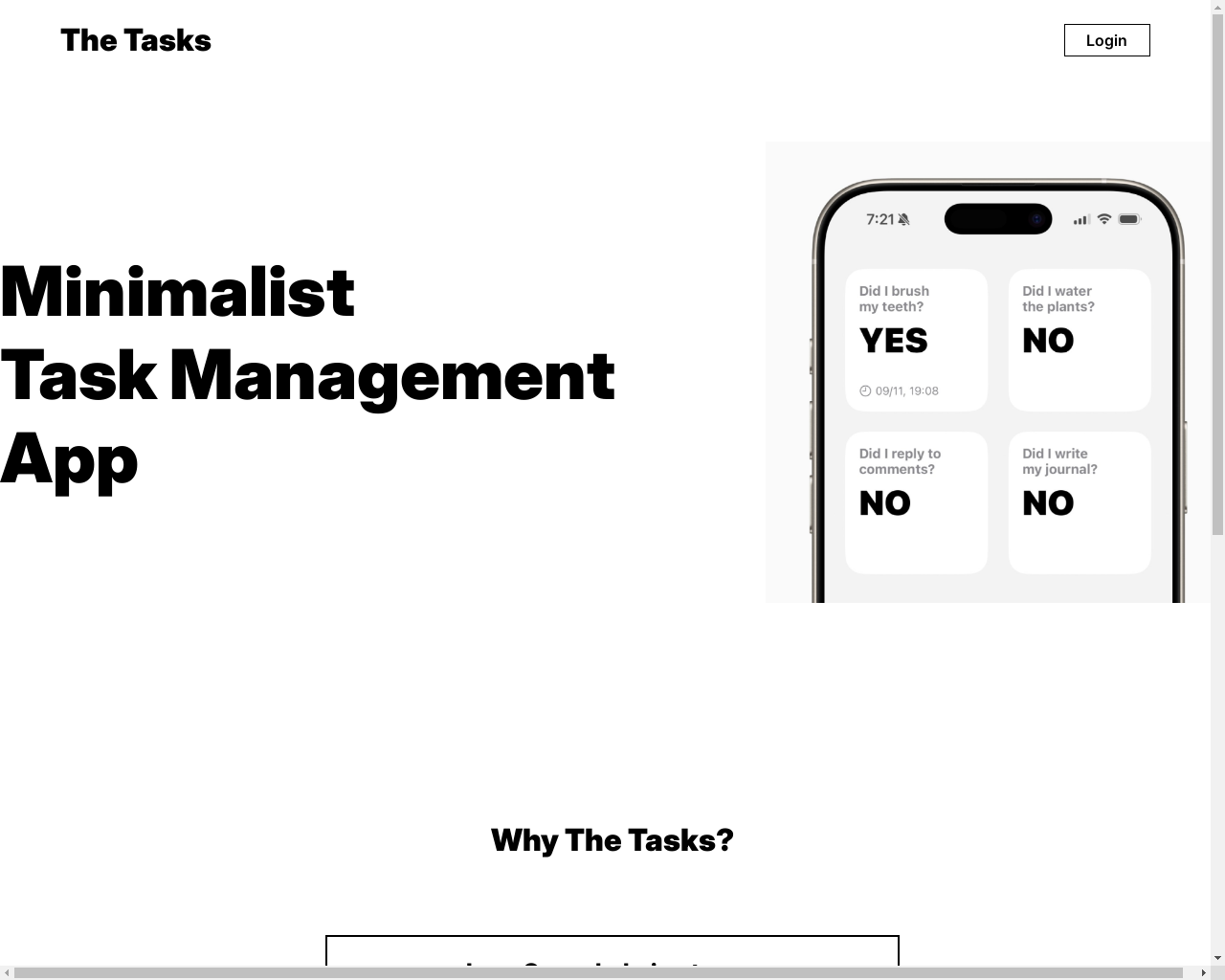 Show HN: The Tasks – Minimalist Task Management App - Project Screenshot