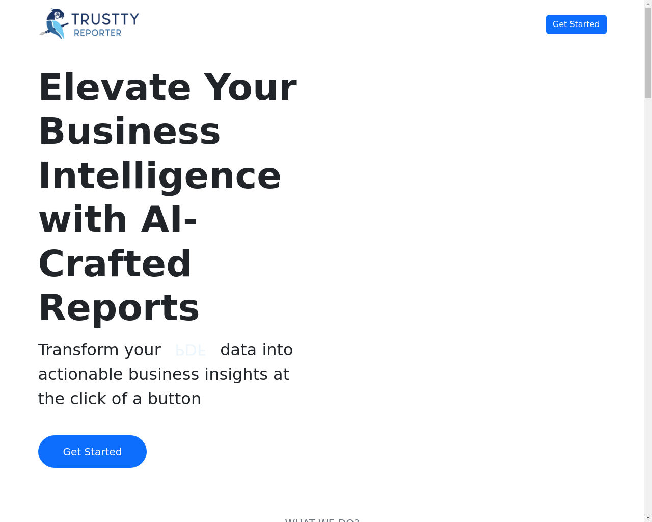 Show HN: Trustty Reporter – An AI – First Business Intelligence Platform - Project Screenshot