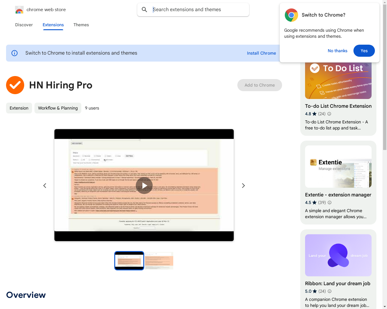 Show HN: Find Your Next Job Quickly Using This Chrome Extension – HN Hiring Pro - Project Screenshot