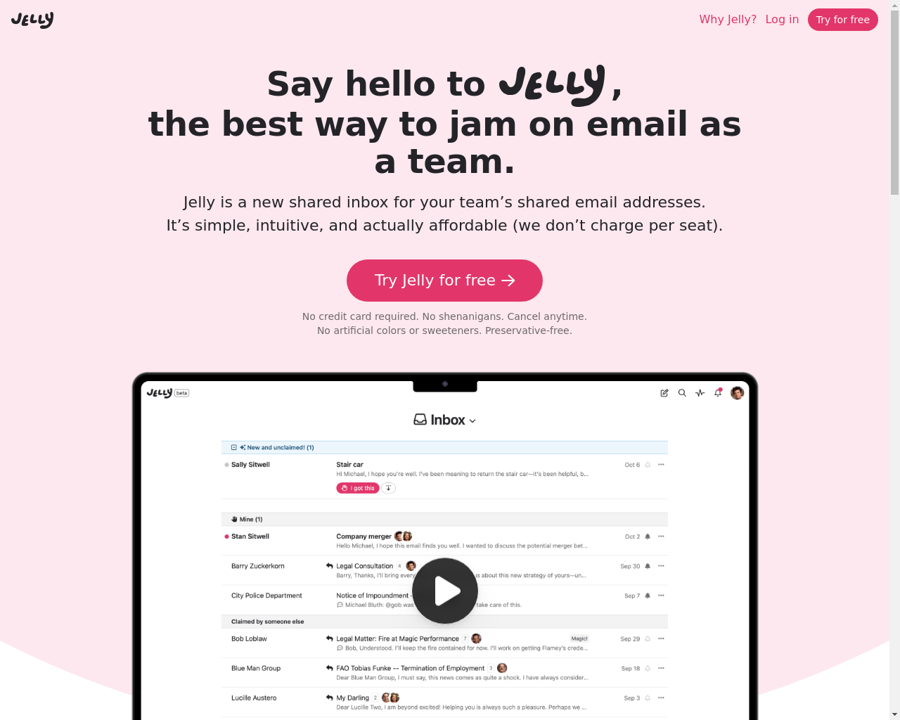 Show HN: Jelly – 一款为小团队设计的更简约共享邮箱 - 项目截图