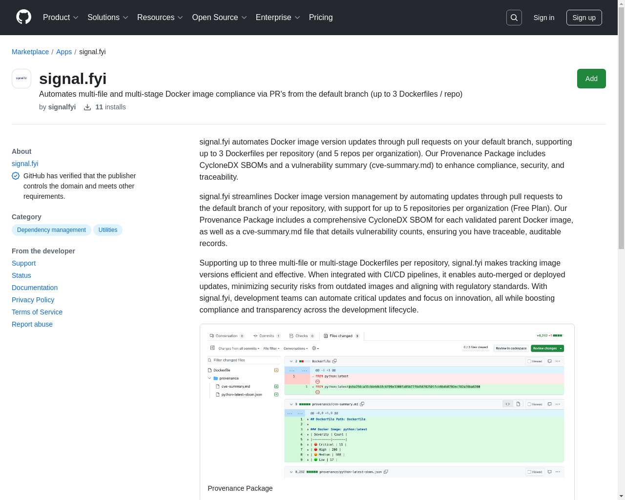 Show HN: 父级Docker镜像透明度与每日拉取请求合规性 - 项目截图