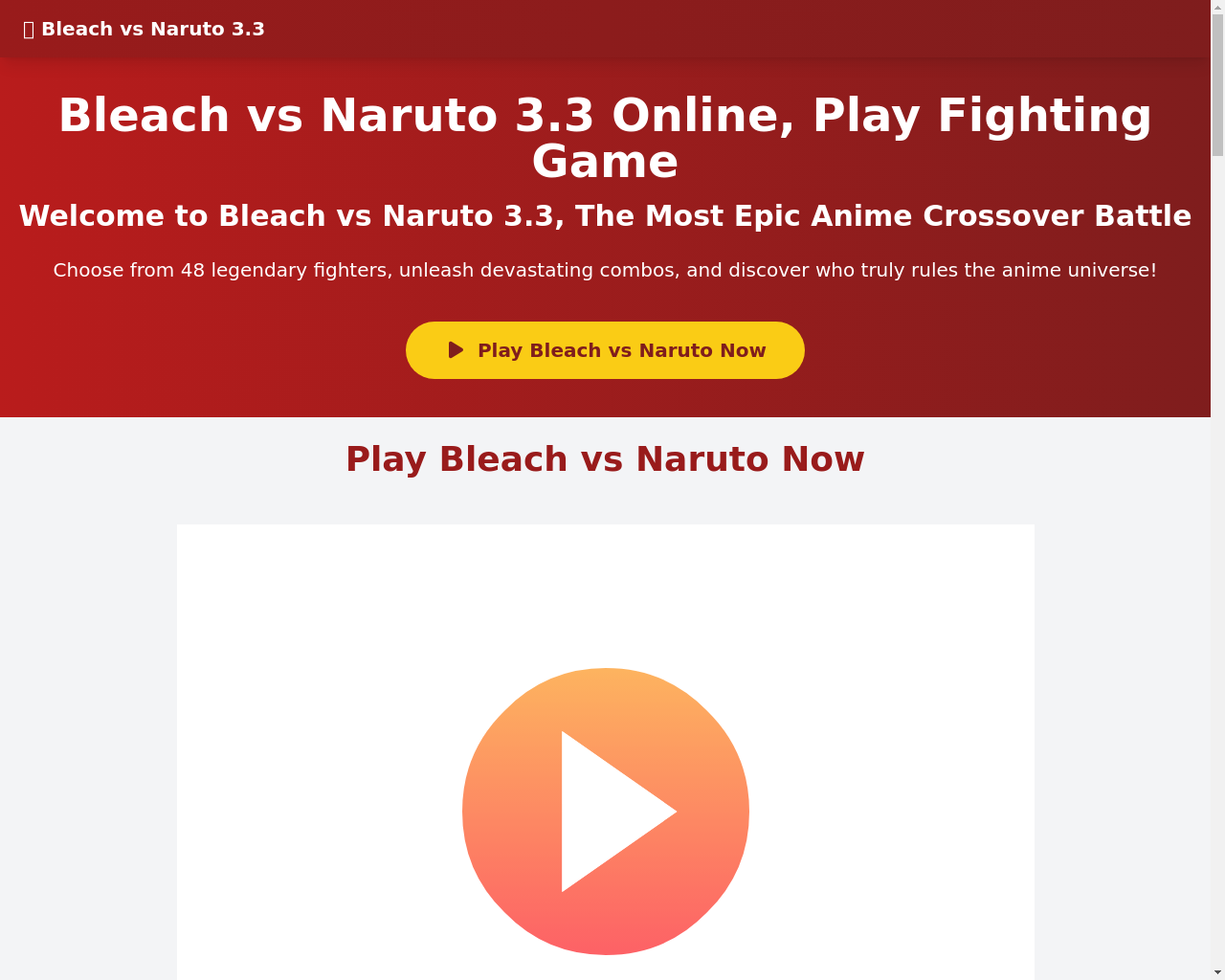 Show HN: Bleach vs Naruto 3.3 Fighting Game Playable Online - Project Screenshot