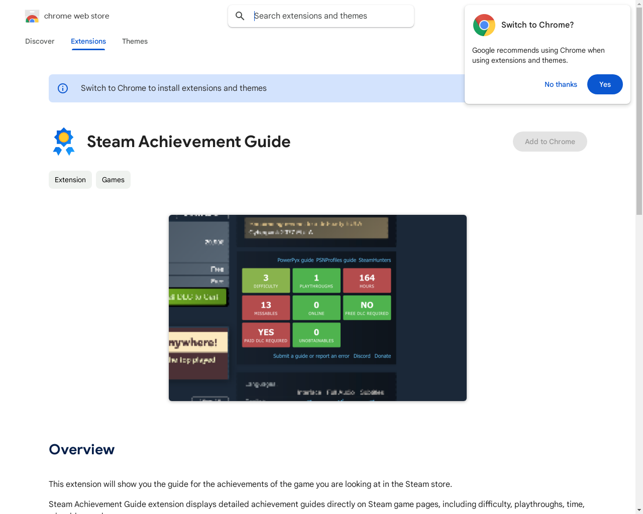 Show HN: I have created Steam Achievement Guide browser extension - Project Screenshot