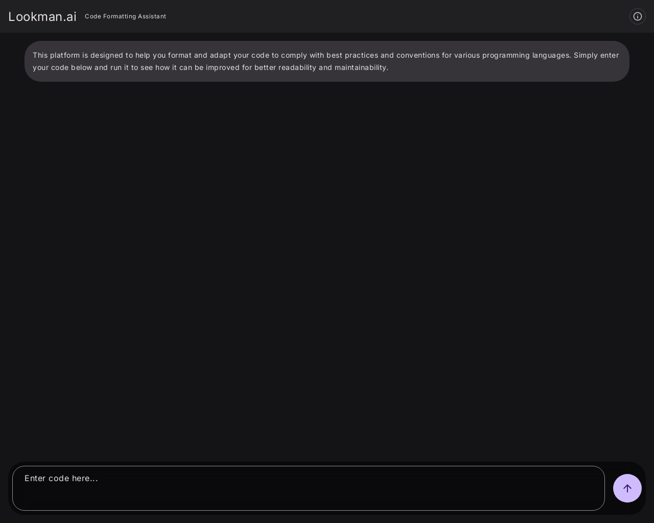 Show HN: Lookman.ai – Code Formatting Assistant - Project Screenshot