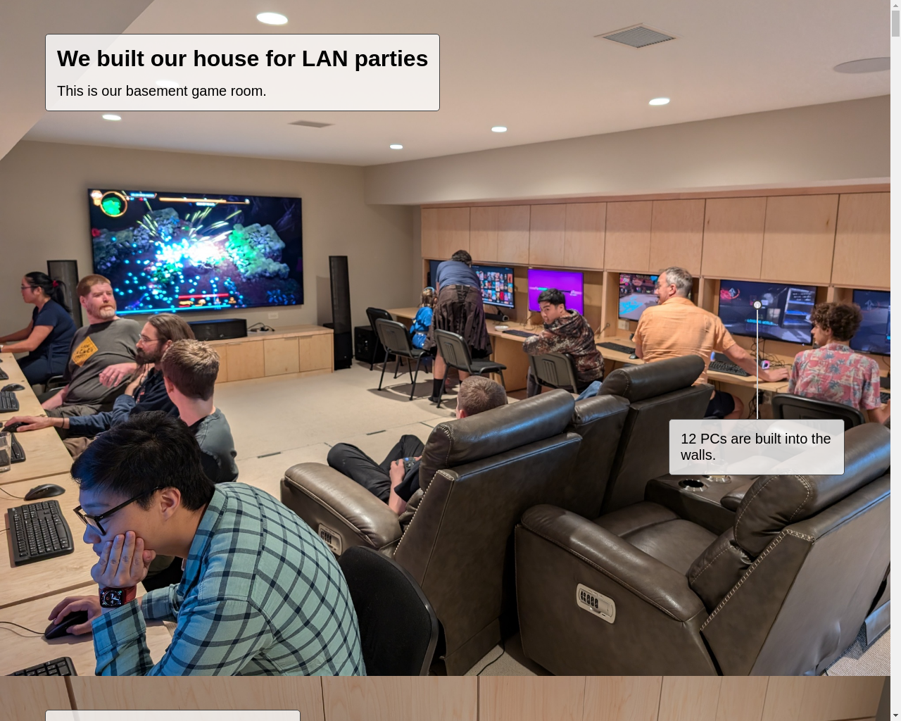 Show HN: LANパーティー向けに最適化した（別の）家を建てました - プロジェクトのスクリーンショット