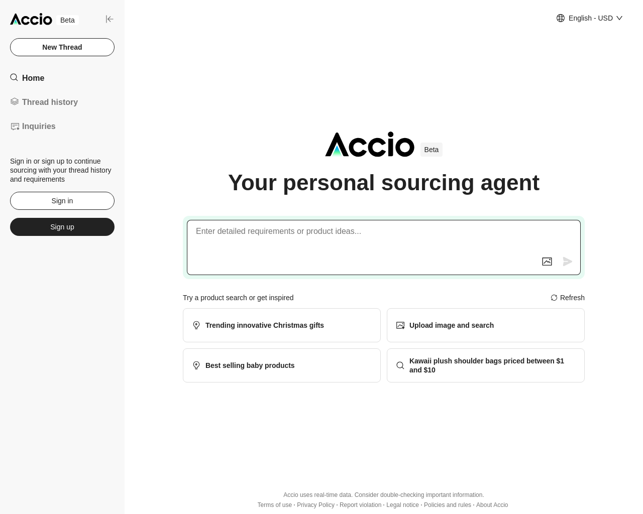 Show HN: Accio – AI Sourcing Agent for Alibaba - Project Screenshot