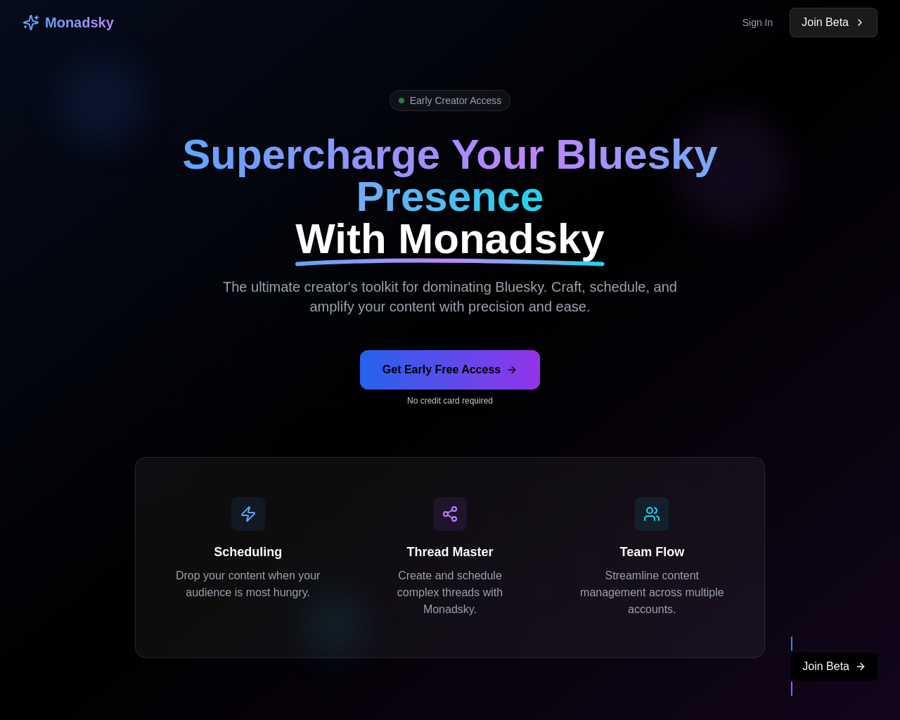 Show HN: Monadsky – A Bluesky post scheduling tool - Project Screenshot