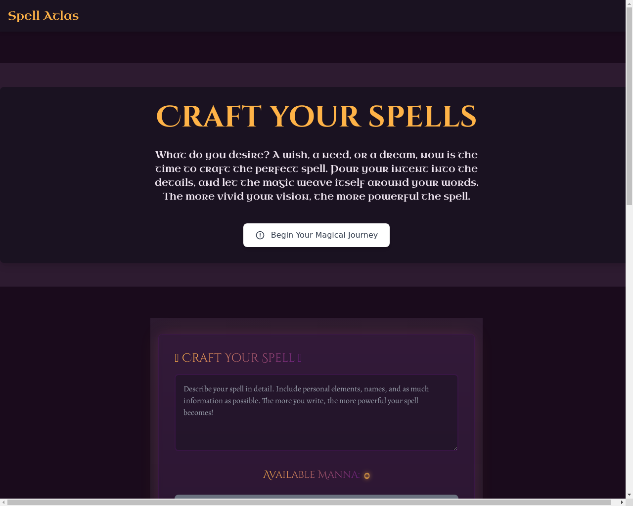 Show HN: Spell Atlas, create your own spells - Project Screenshot