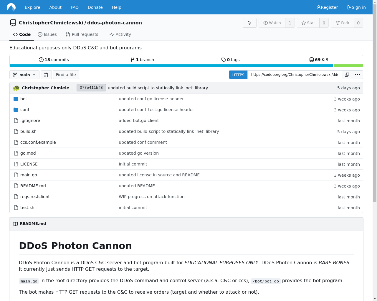 Show HN: DDoS Photon Cannon – 一个玩具级别的DDoS攻击工具 - 项目截图