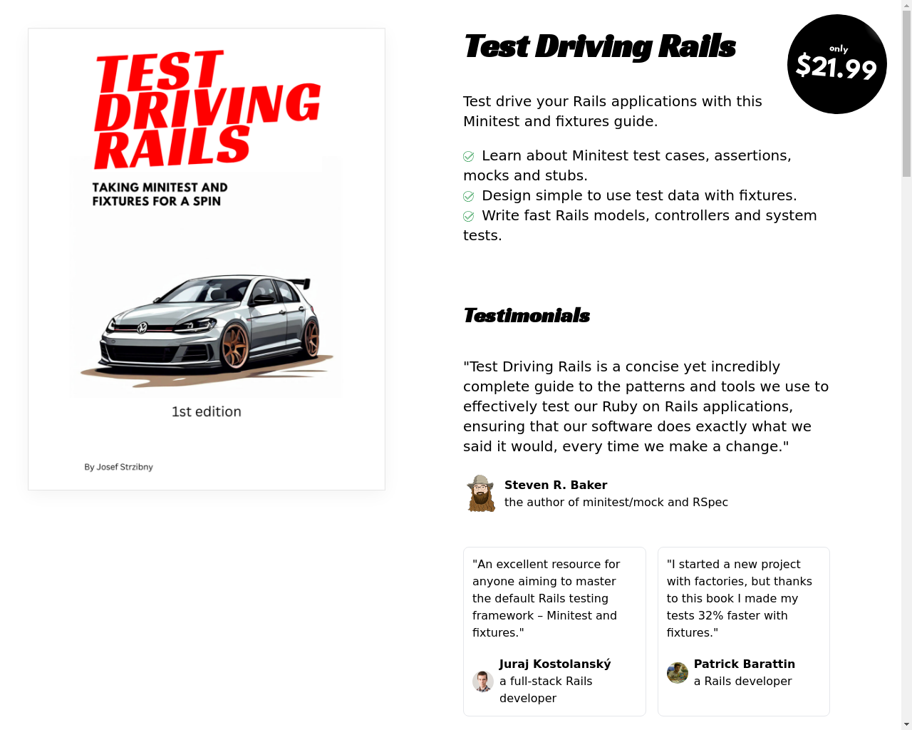 Show HN: I made a book about Rails default testing stack - Project Screenshot