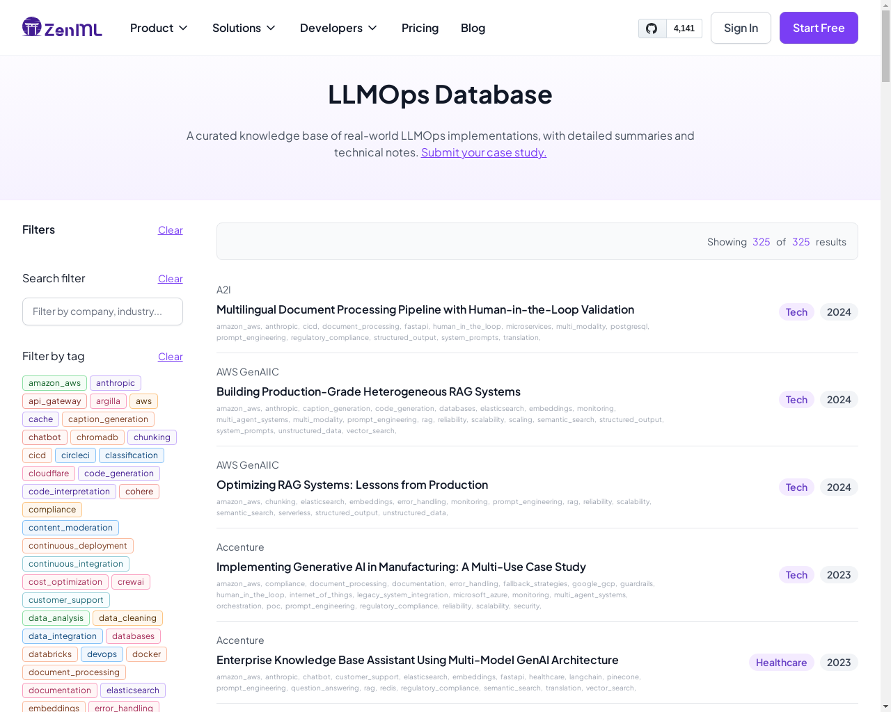 Show HN: No-BS Database of 300+ real-world LLM/GenAI production implementations - Project Screenshot